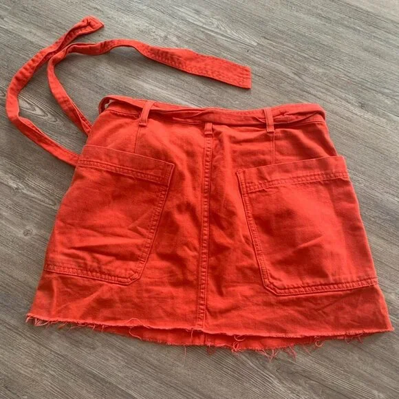 Urban Outfitters Mini Skirt Orange/Red Size Small - Picture 2 of 3
